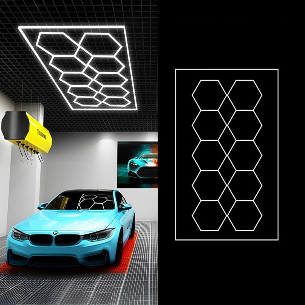 Amazon.co.jp: fokeガレージライト LED 洗車室 天井用 110V ハニカム