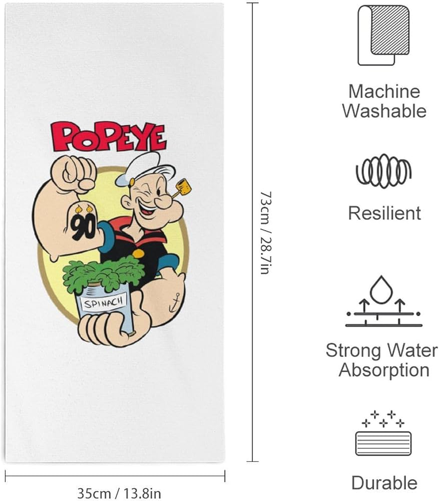 Amazon｜大力水手ポパイ ポパイ タオル フェイスタオル ビッグ