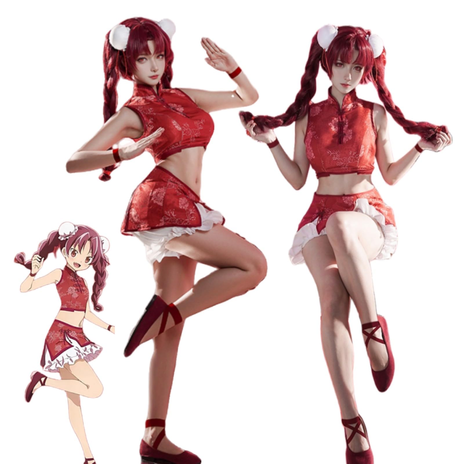 Amazon.co.jp: [CHIASA] ウィッグ付き 佐倉 杏子 コスプレ衣装 髪飾り