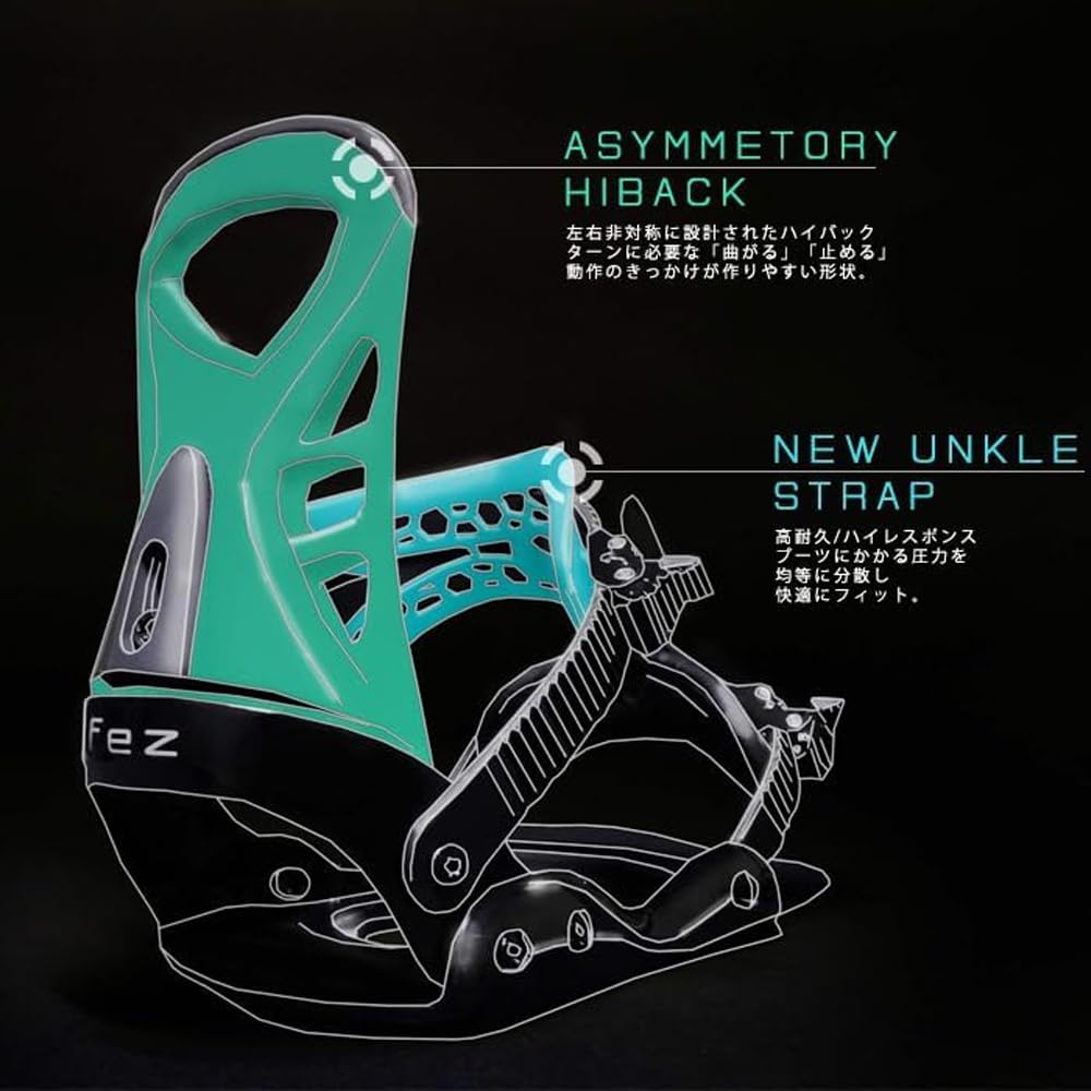 Amazon | ビンディング スノーボード FEZ BINDING Midnight Grey S/M