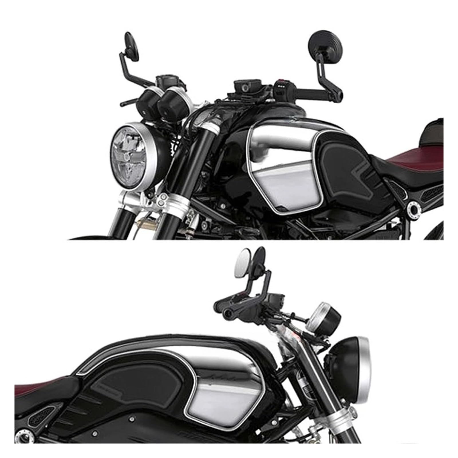 Amazon | オートバイリアビューハンドルバーエンドサイドバックミラー