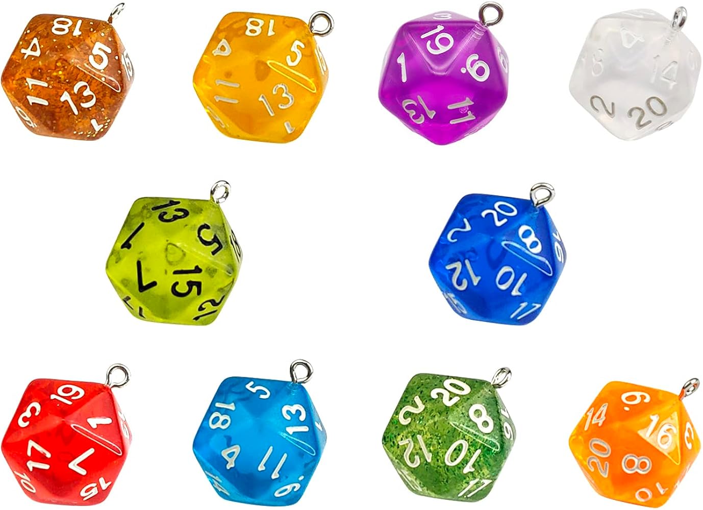 Amazon.co.jp: 20個 アクリル 3D ダイスチャーム カラフルなサイコロ