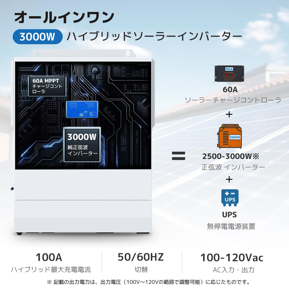 Amazon.co.jp: LVYUAN（リョクエン）3000W ハイブリッド インバーター