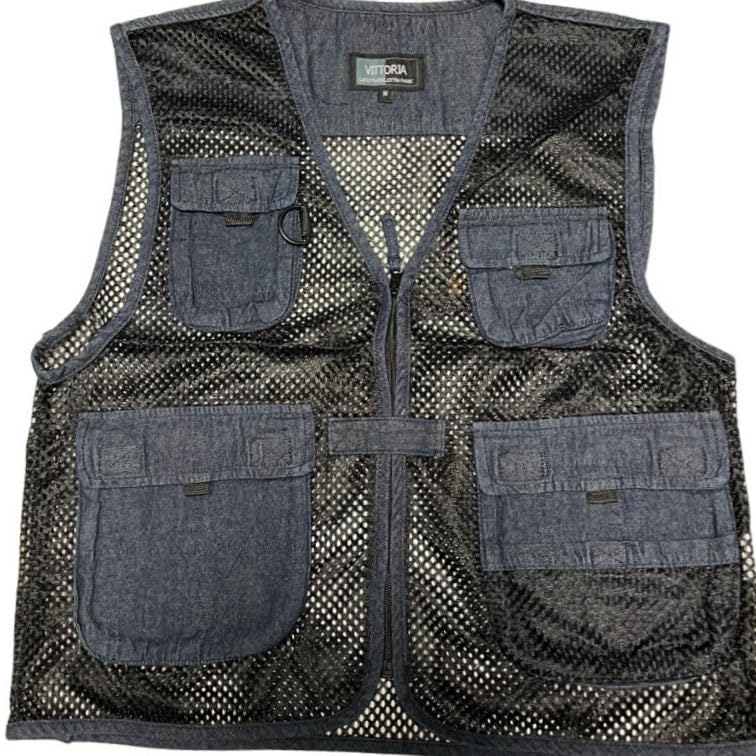 Amazon.co.jp: 紳士メッシュ多機能ベスト ネイビー M L LL メッシュ