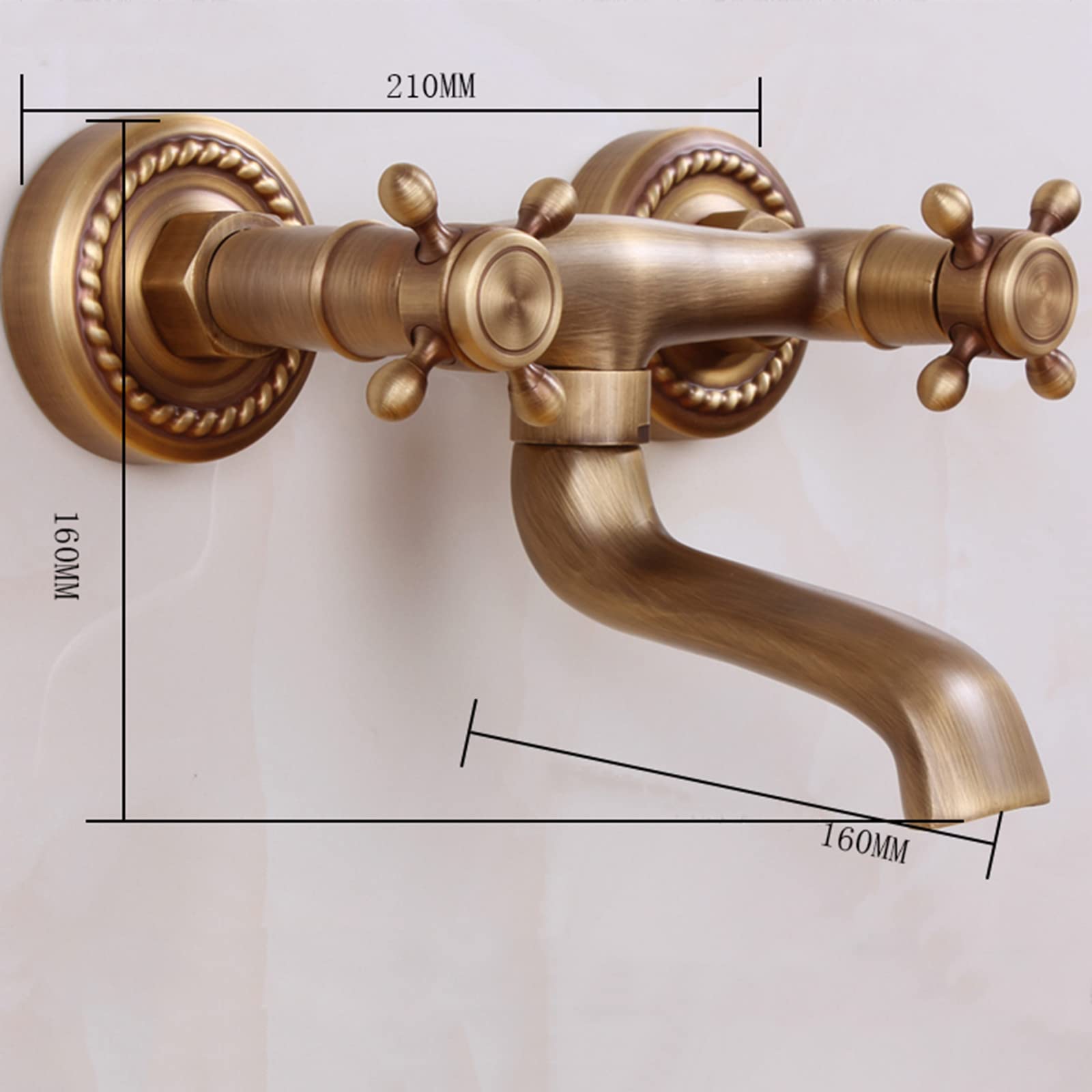 Amazon | BiaoTeng 水道 蛇口 壁付け,レトロな蛇口,蛇口 壁 混合,壁