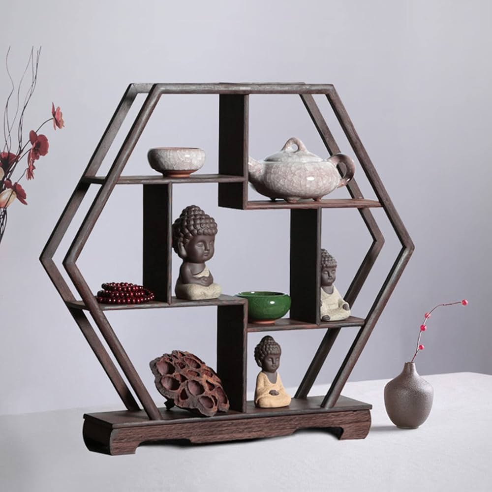 Amazon.co.jp: 珍品棚 飾り棚-アンティークディスプレイラック