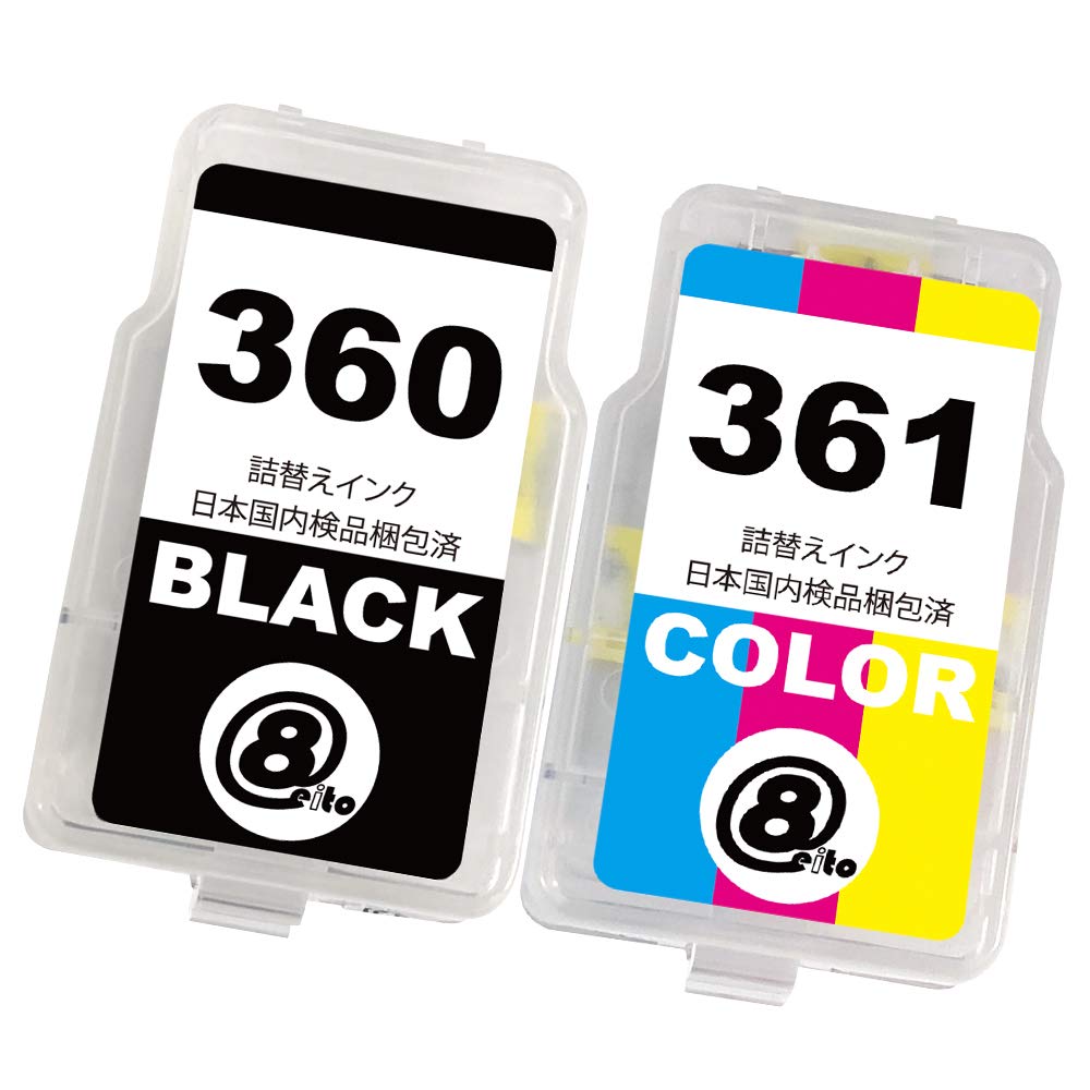Amazon.co.jp: BC-360XL (BK/顔料 ブラック) + BC-361XL (CL/3色カラー