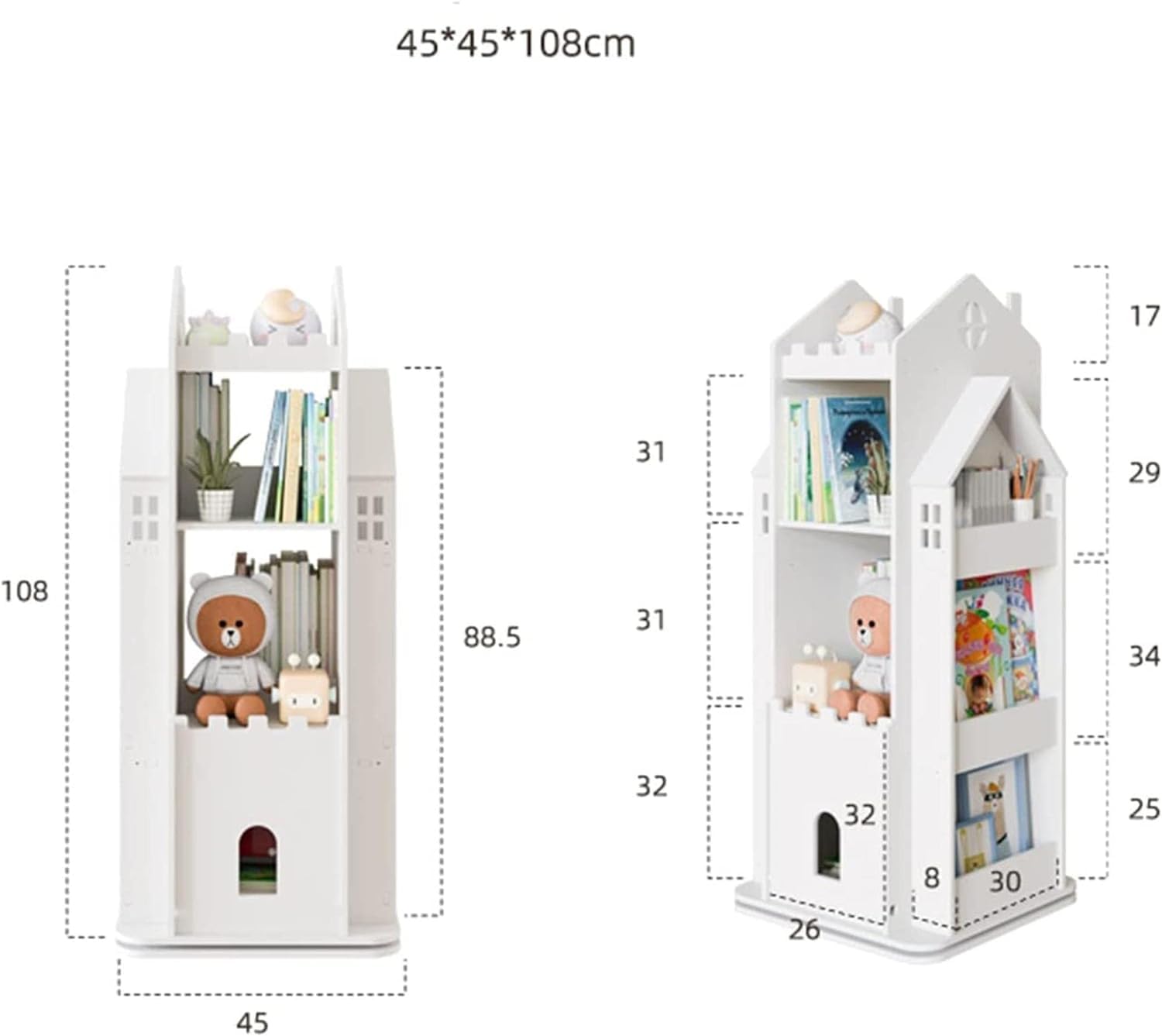 Amazon.co.jp: 本棚 本箱 カラーボックス 360°回転可能な本棚床置き
