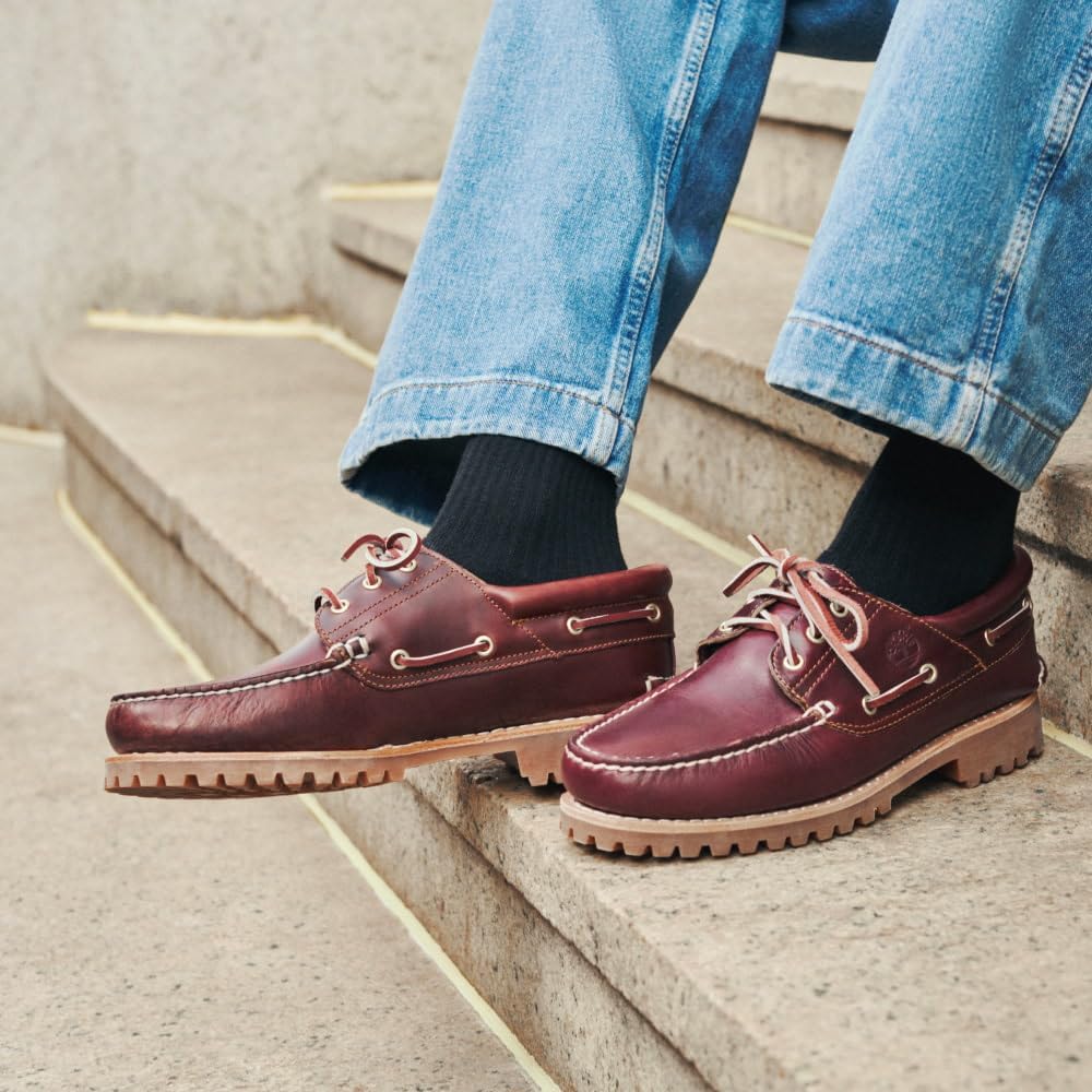 Buy Timberland Men's 3 Eye Classic Lug Outsole Boat Shoe Burgundy