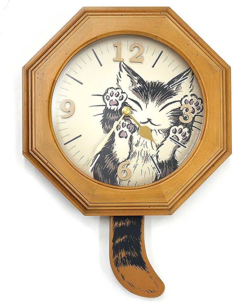 Amazon.co.jp: [わちふぃーるど] ダヤン にゃんキューテイル振子時計