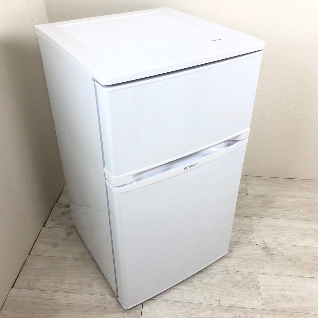 Amazon | ELSONIC 83L 2ドア冷蔵庫 EJ-R832W ホワイト | ELSONIC エル
