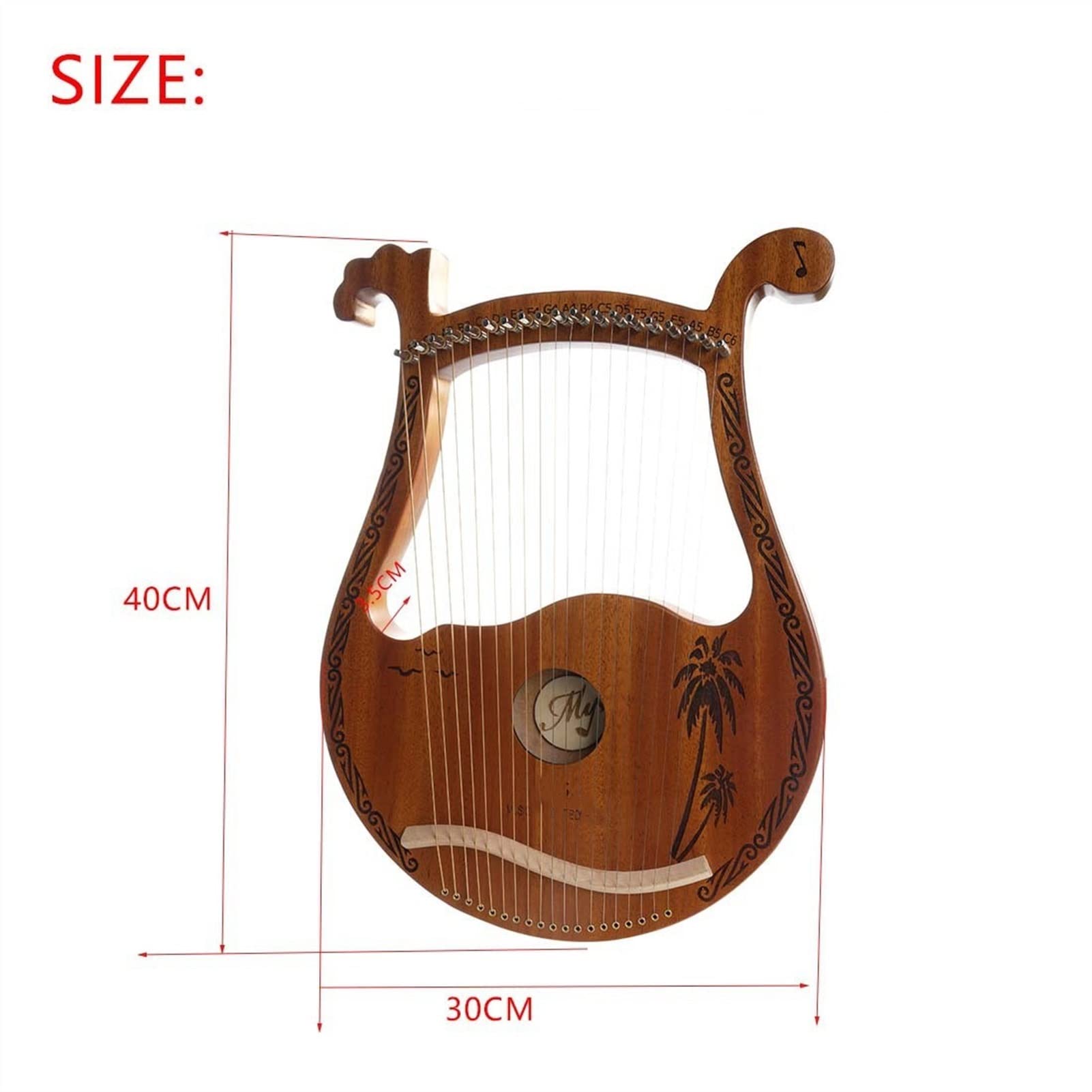 Amazon.co.jp: ポータブルハープ 19弦小さなハープニッチ楽器携帯用