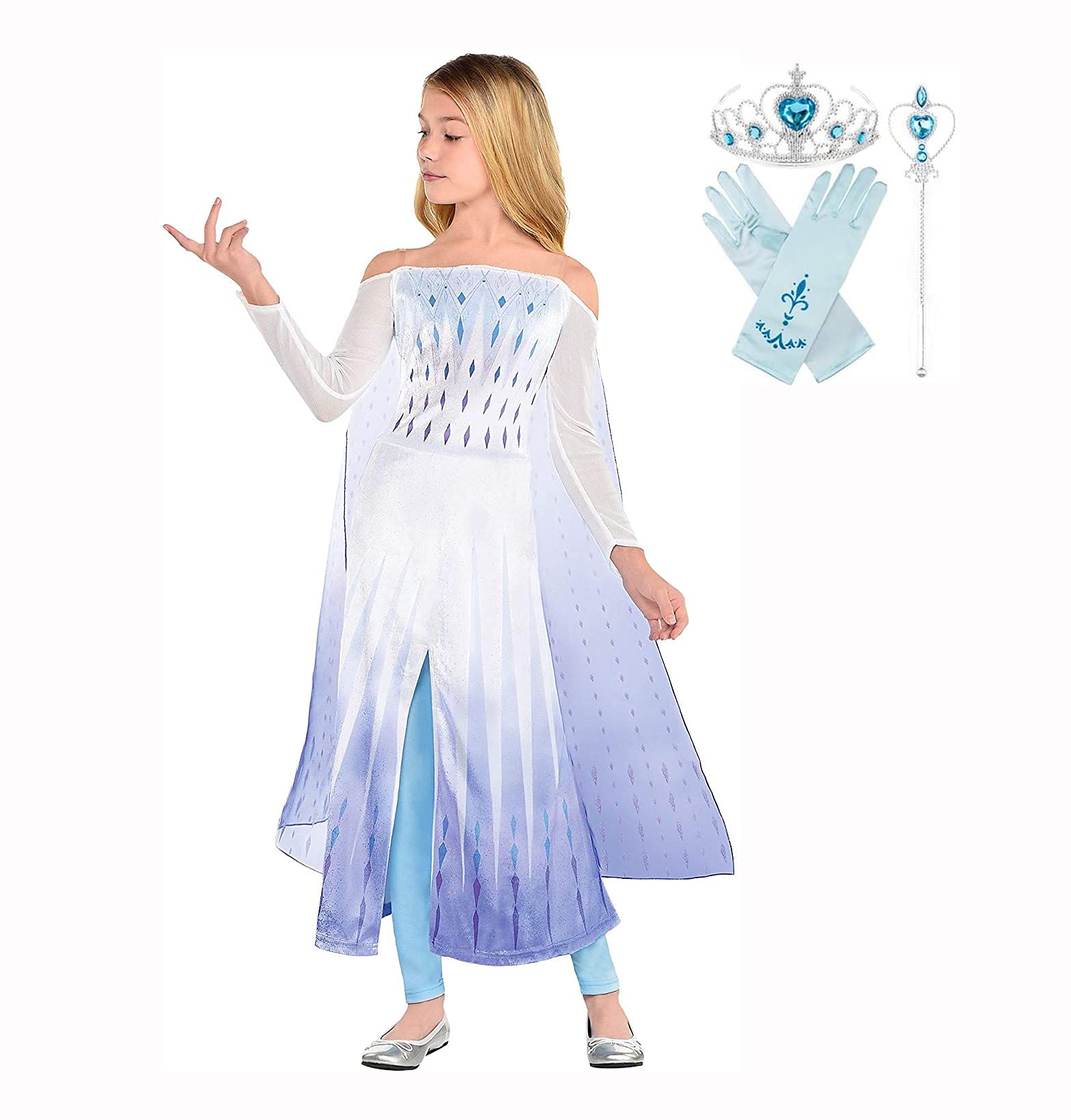 Amazon.co.jp: アナと雪の女王2 エルサドレス 王冠付 手袋付 魔法棒付