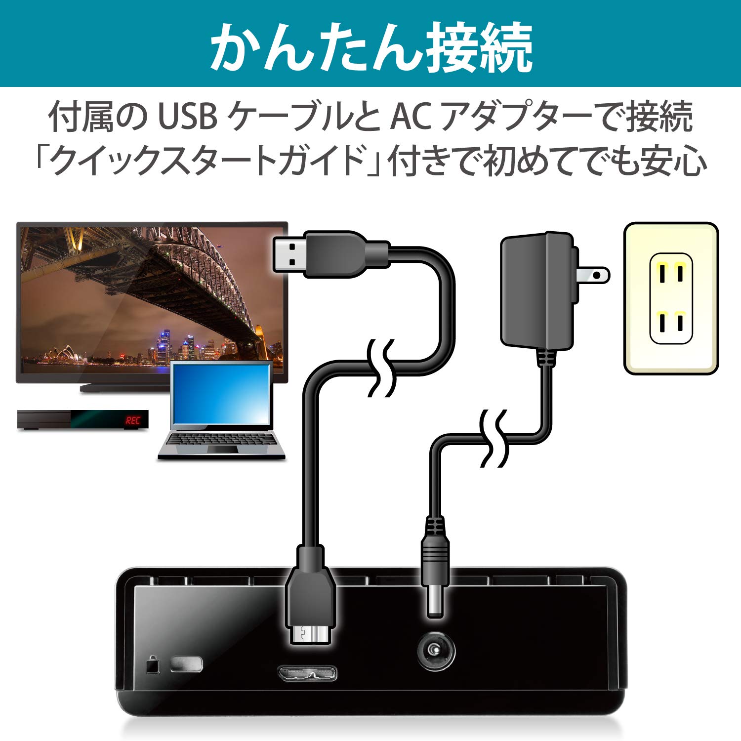 Amazon | エレコム 外付けハードディスク 4TB USB3.2(Gen1) テレビ録画