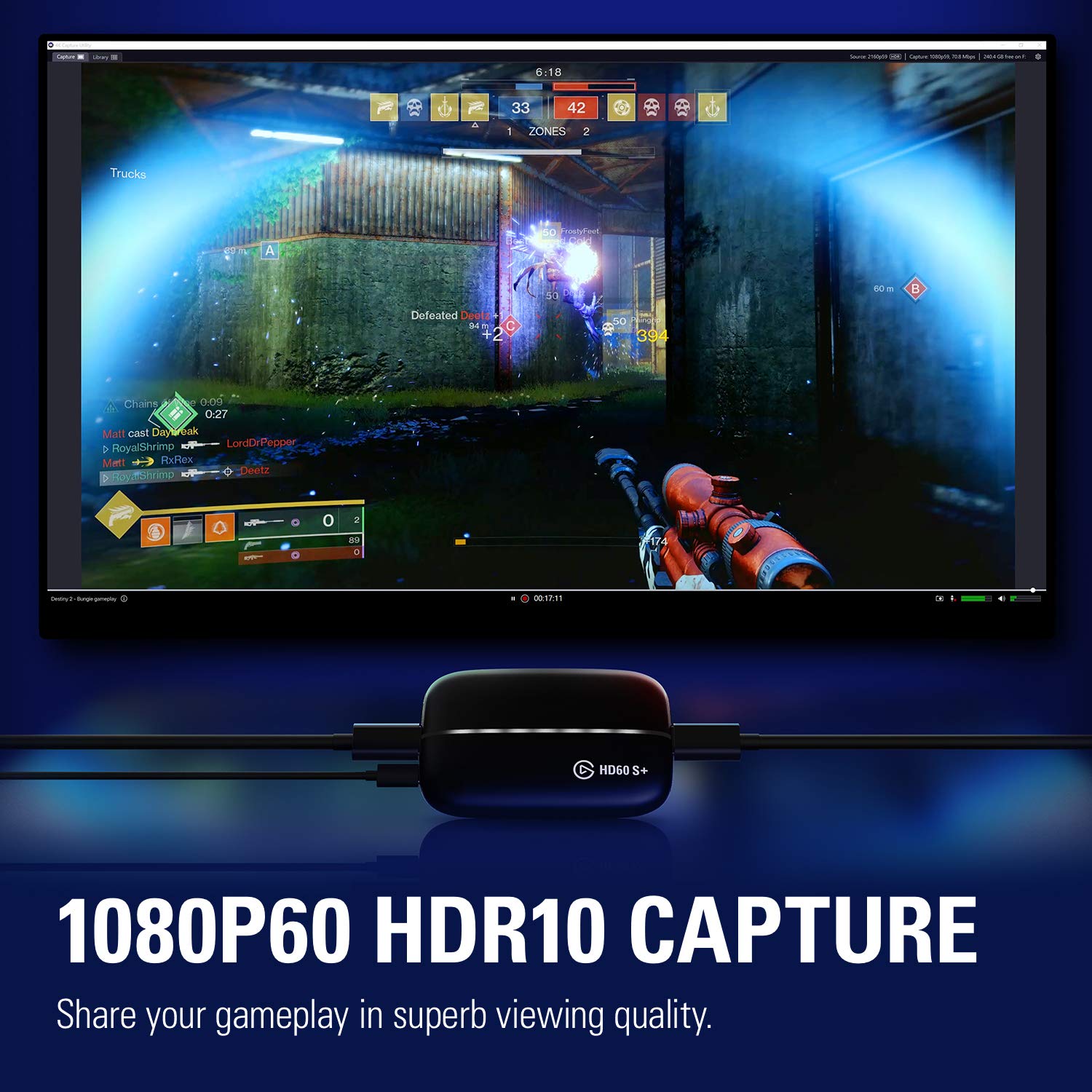 Amazon.com: Elgato HD60 S+, External Capture Card, Stream and