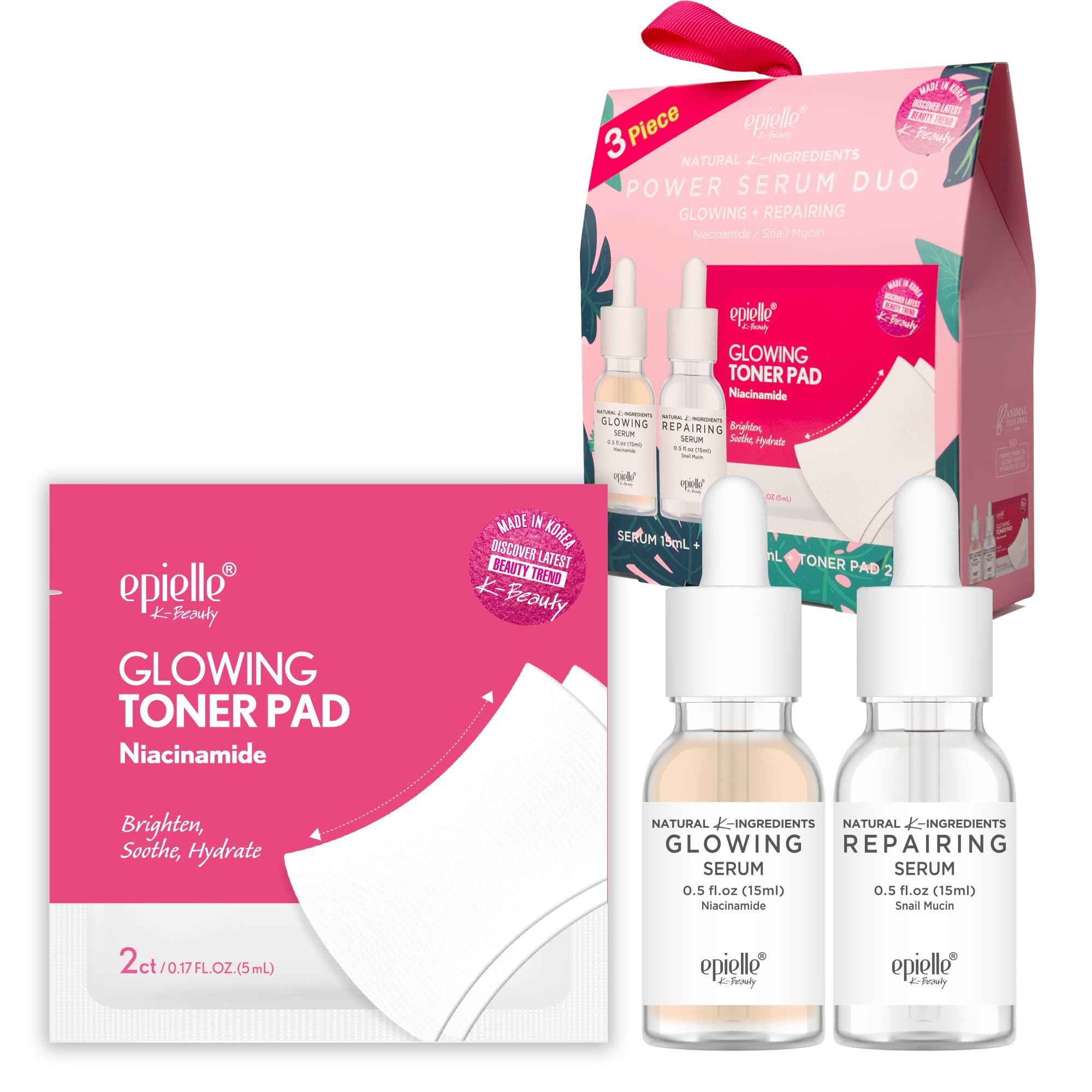 Amazon.com : Epielle Power Serum Duo with Glowing Toner Pads