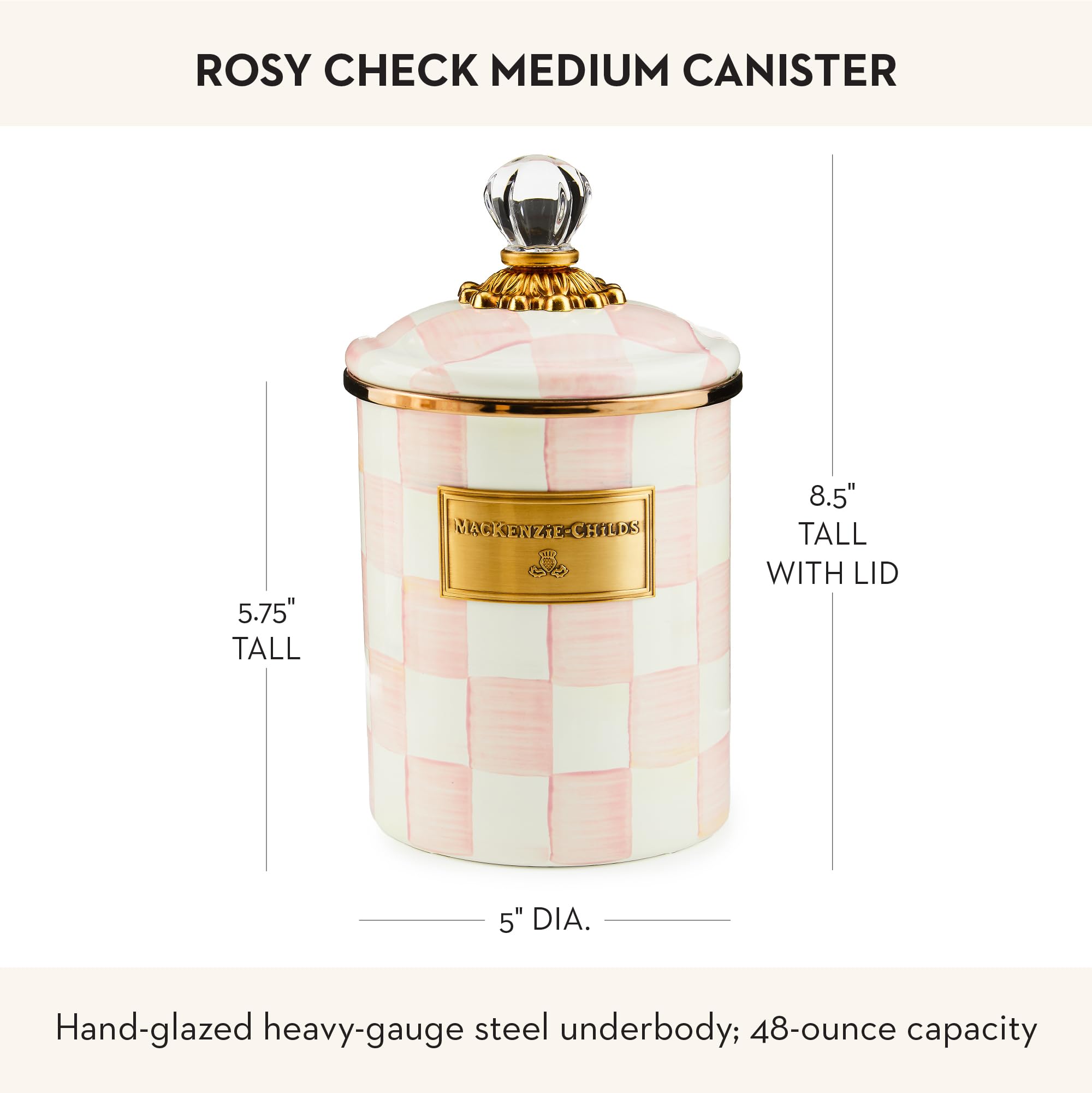 Amazon.com: MACKENZIE-CHILDS Medium Enamel Canister, Kitchen