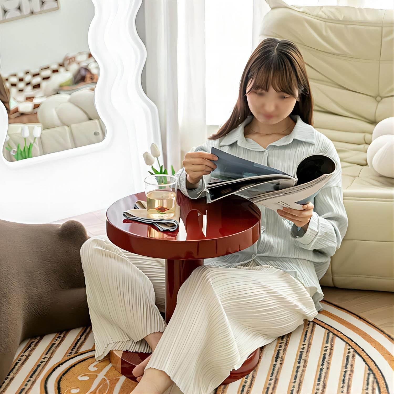 Amazon｜丸テーブル サイドテーブル ダイニングテーブル おしゃれ