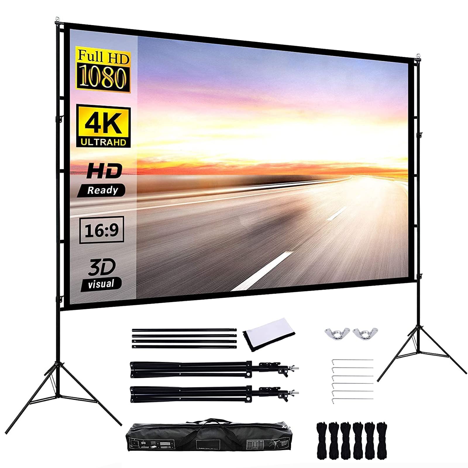 Amazon.co.jp: プロジェクタースクリーン 150インチ 16:9 スタンド付き