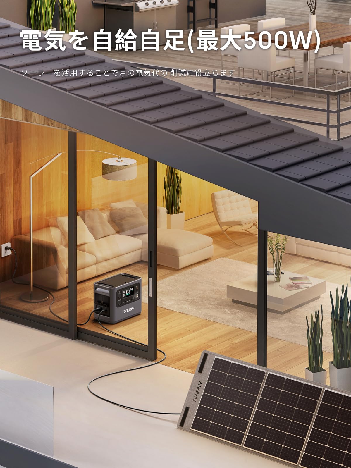 Amazon.co.jp: AFERIY 1200 Pro ポータブル電源 ソーラーパネル セット