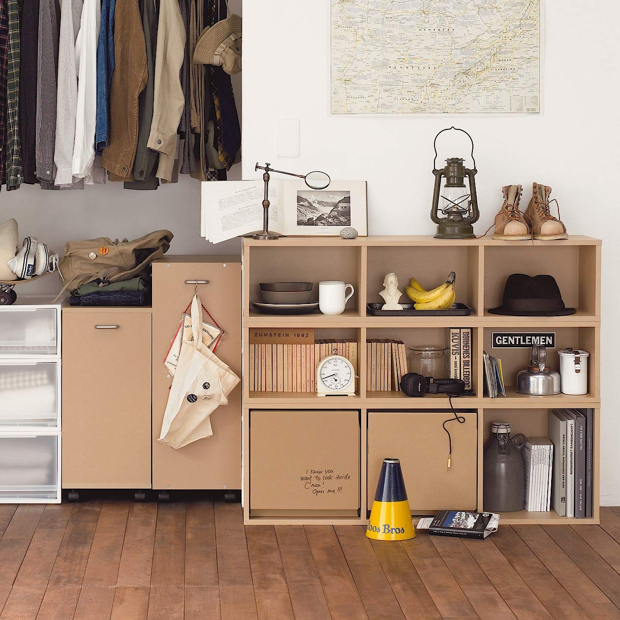 Amazon.co.jp: 無印良品 パルプボードボックス・スリム・3段/ベージュ