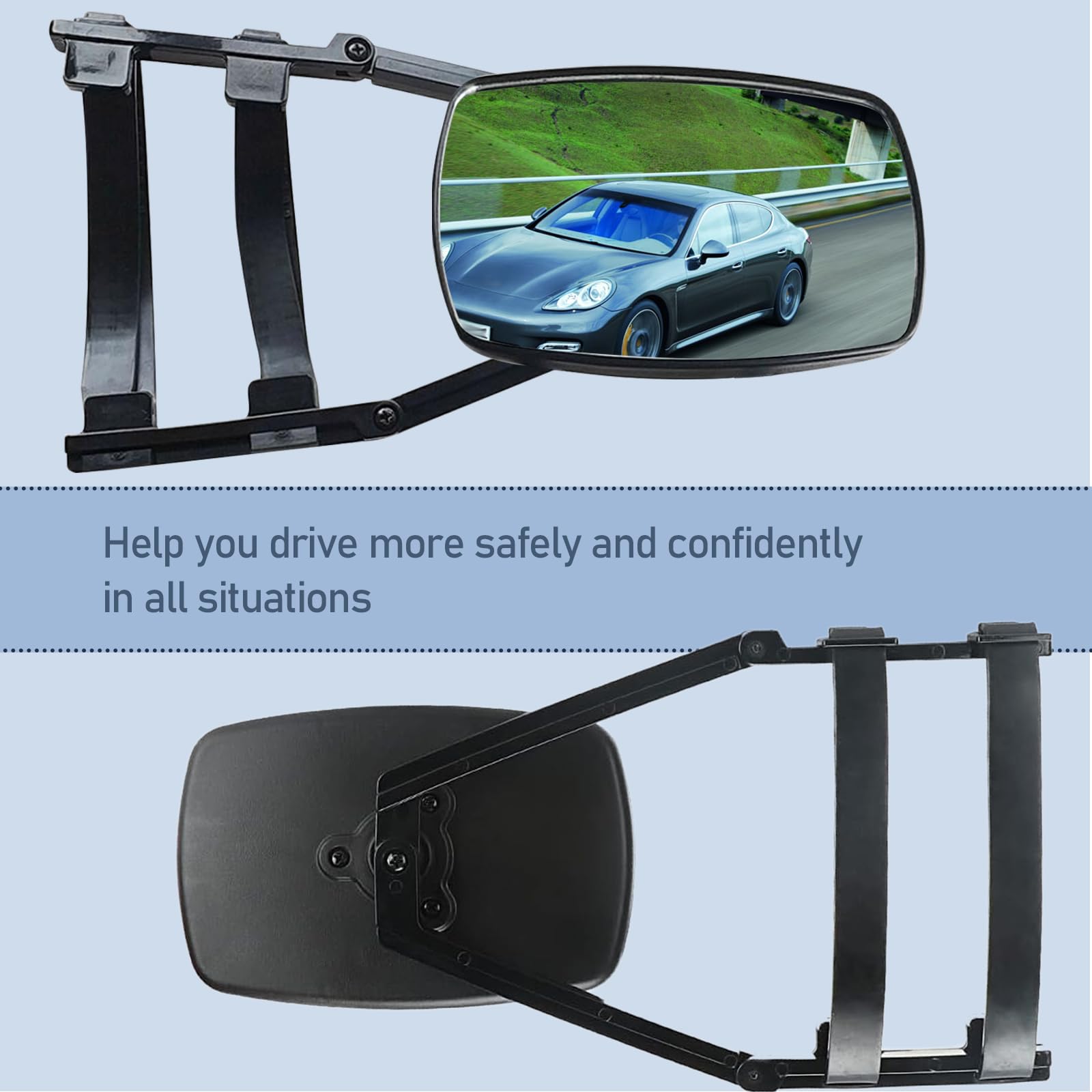 Amazon.co.jp: Sodcay 2個 ワイドバックミラー クリップオン牽引ミラー