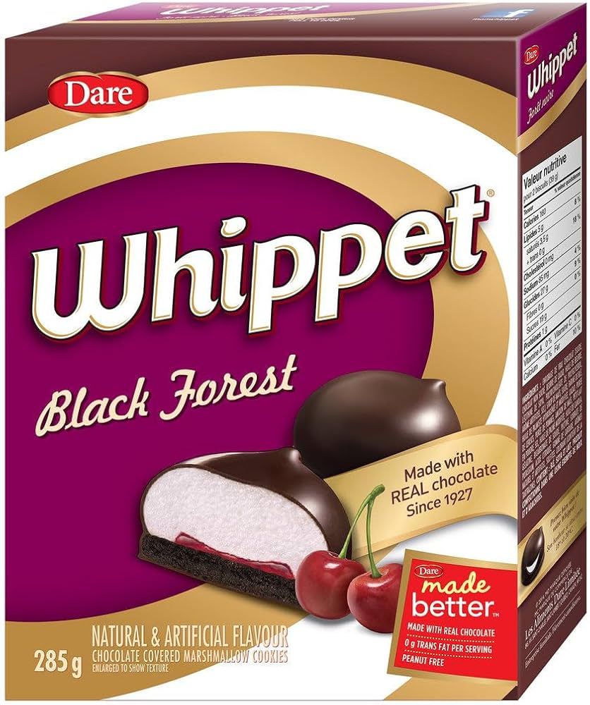 Whippet Black Forest - Chewy Marshmallow Filling, Soft Cookie Base