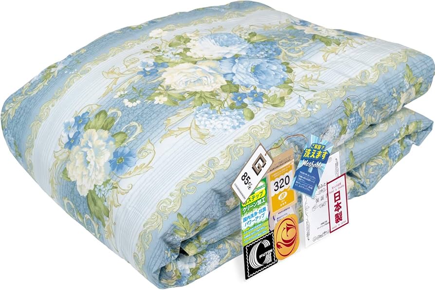 Amazon｜肌掛け(薄手) 羽毛布団 シングル 【柄番号T014 ブルー色