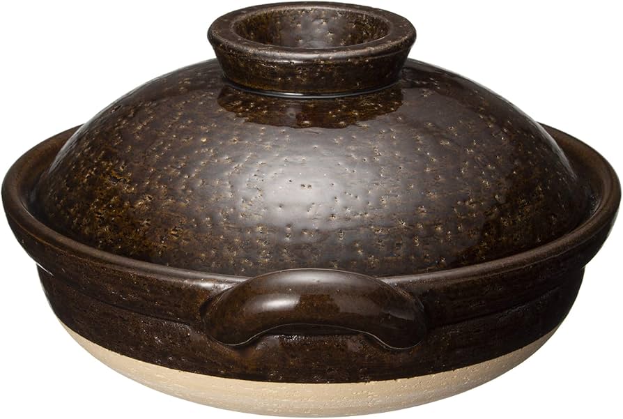 Amazon｜長谷園 伊賀土鍋 アメ釉 大(3-5人用) 直火対応 NNM-33｜土鍋