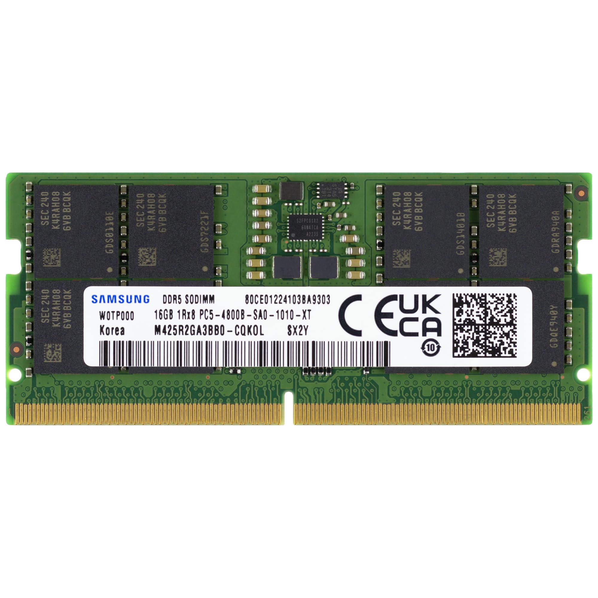 Samsung 16GB DDR5 4800MHz PC5-38400 CL40 SODIMM 1Rx8 1.1V Non-ECC