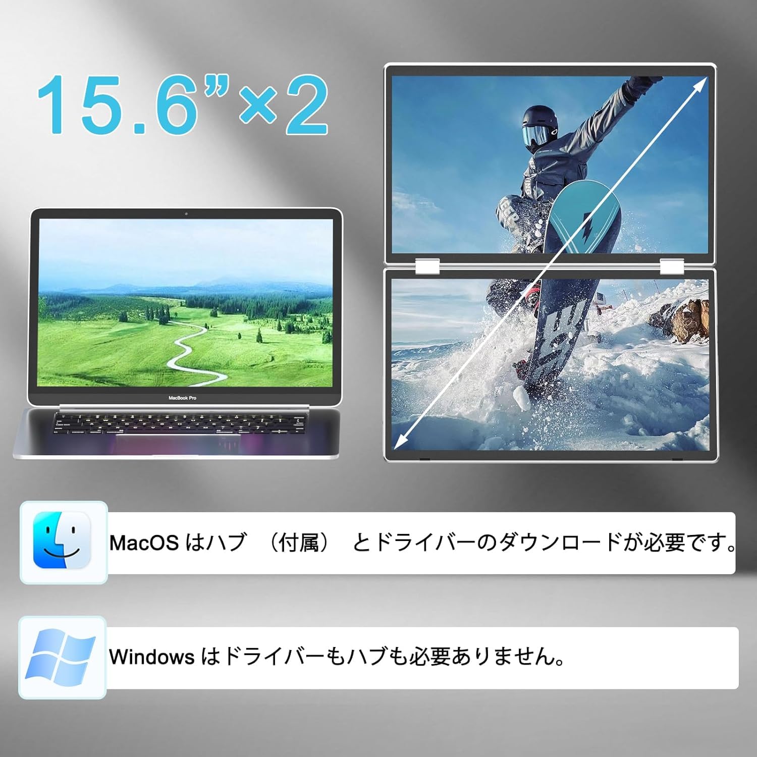 Amazon.co.jp: ダブルモニター トリプルモニター デュアルディスプレイ