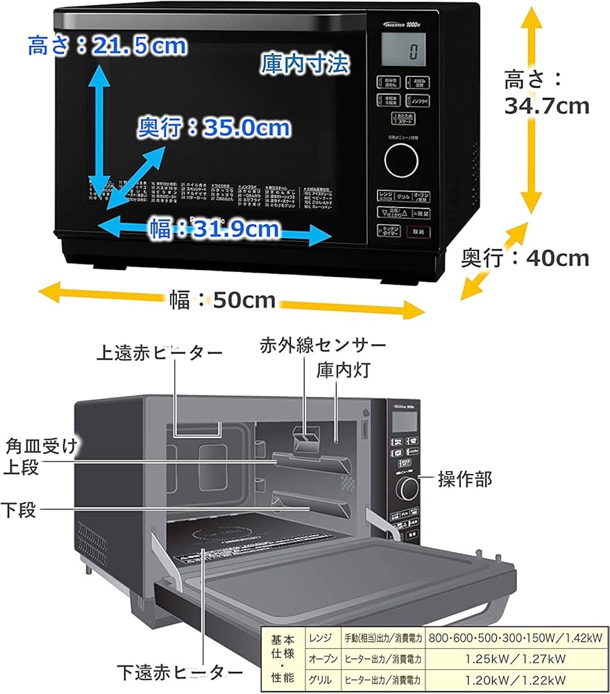 Amazon | パナソニック オーブンレンジ 26L フラットテーブル 遠赤W