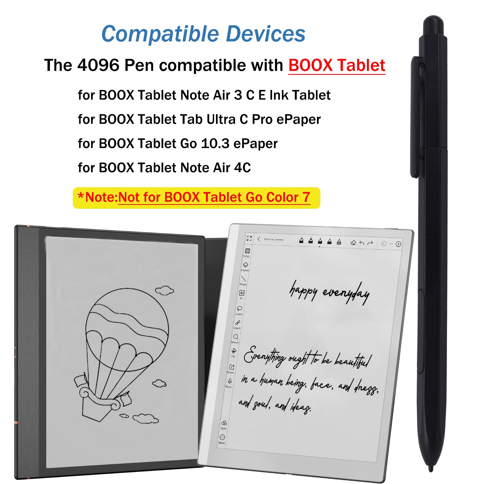 Amazon.co.jp: BOOX Pen2/Pen3用スタイラスペン 消しゴム付き BOOX