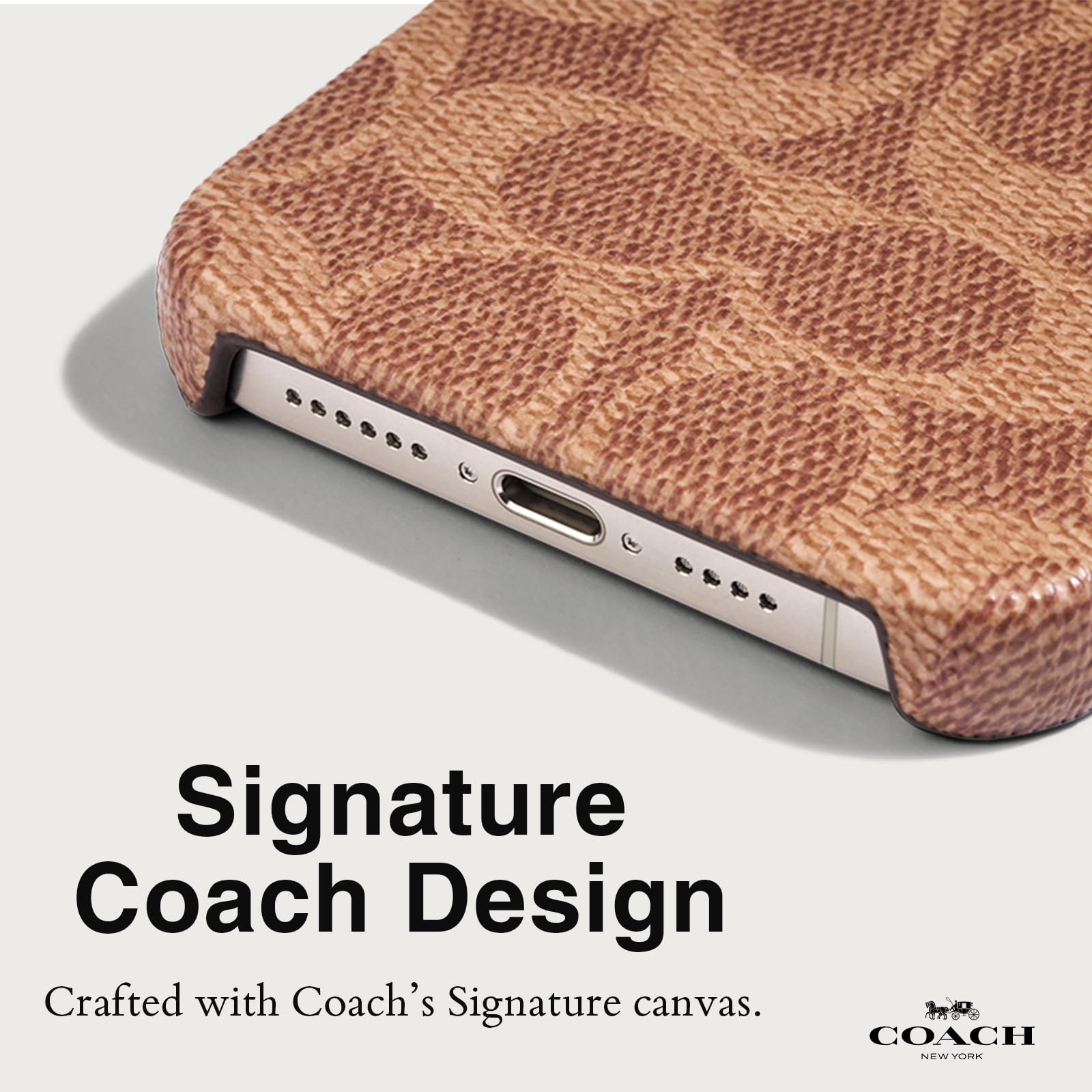 Amazon.com: Coach Signature Canvas Slim Wrap iPhone 15 Plus Case