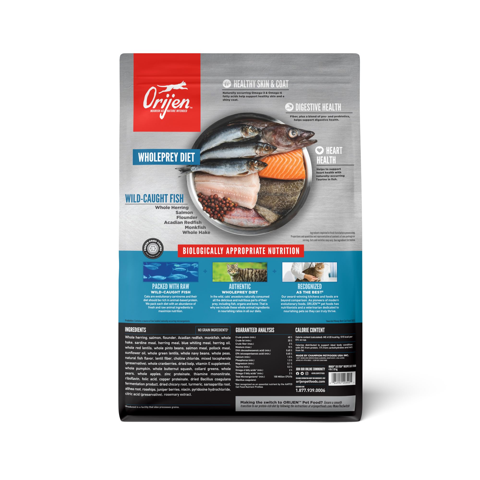 Amazon | Orijen(オリジン) キャットフード 6フィッシュキャット 1.8kg