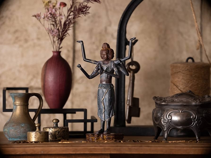 Amazon.co.jp: 銀雅堂 阿修羅 15cm彩色仕上 蝋型/ブロンズ製 仏師：郡