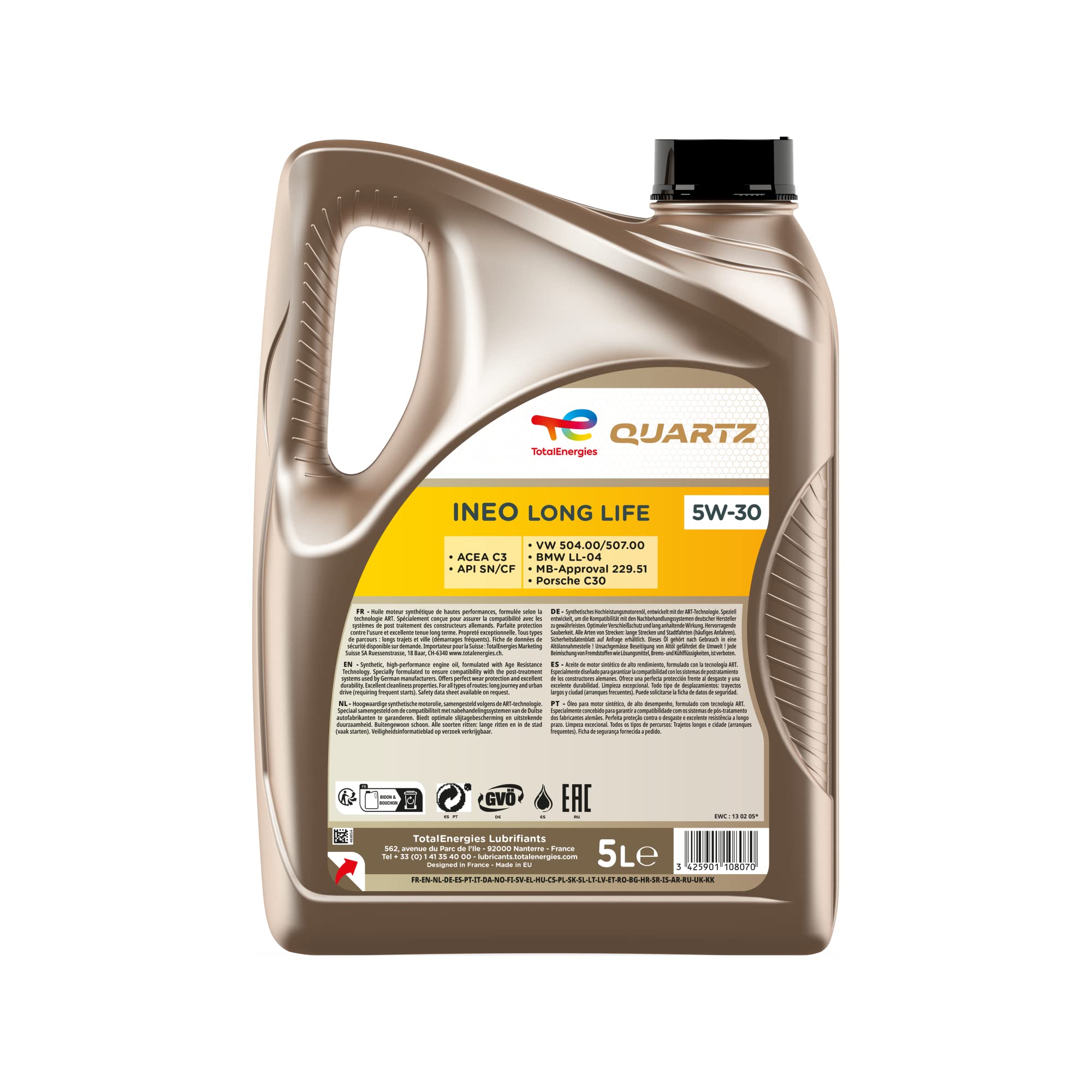 Amazon | TOTAL ( トタル ) エンジンオイル【QUARTZ INEO LONG LIFE