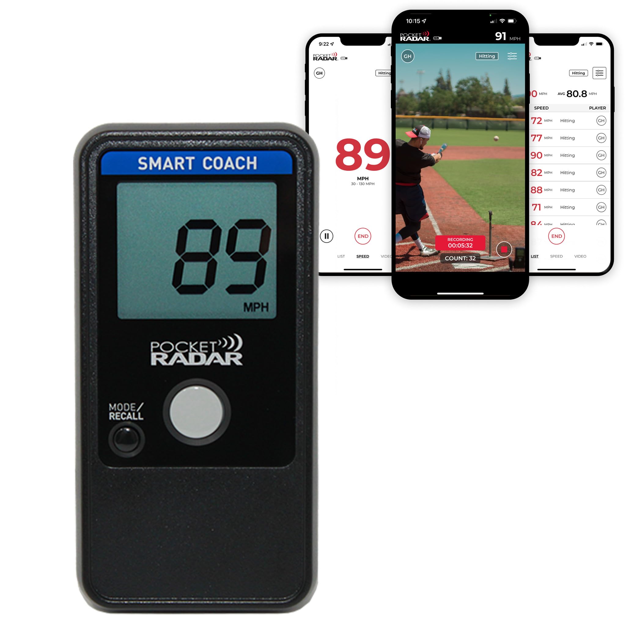 Amazon.com: Pocket Radar Smart Coach Speed Gun for Baseball