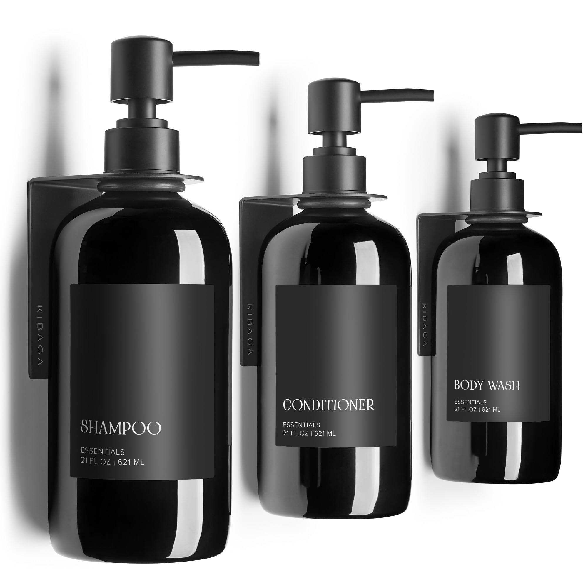 Amazon.com: Stylish Shampoo and Conditioner Dispenser Set of 3 for
