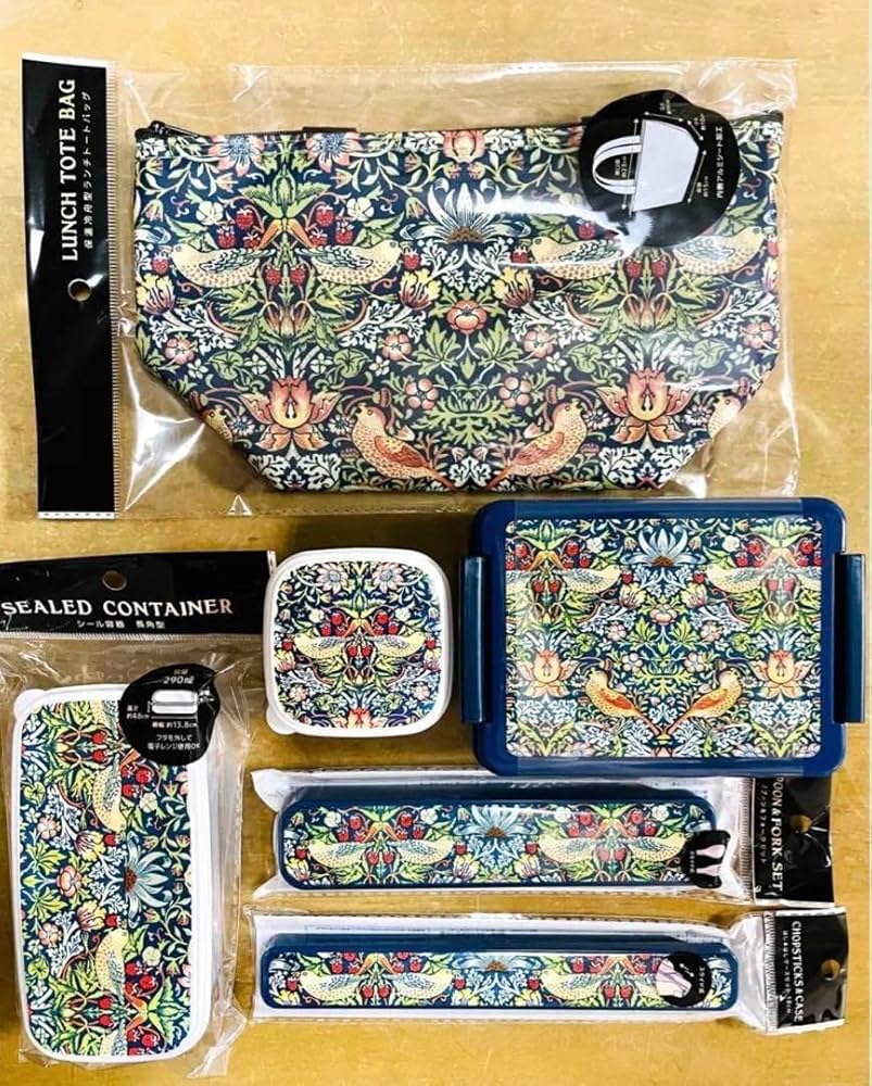 Amazon.co.jp: ウィリアム モリス いちご泥棒 ランチセット 保冷バッグ