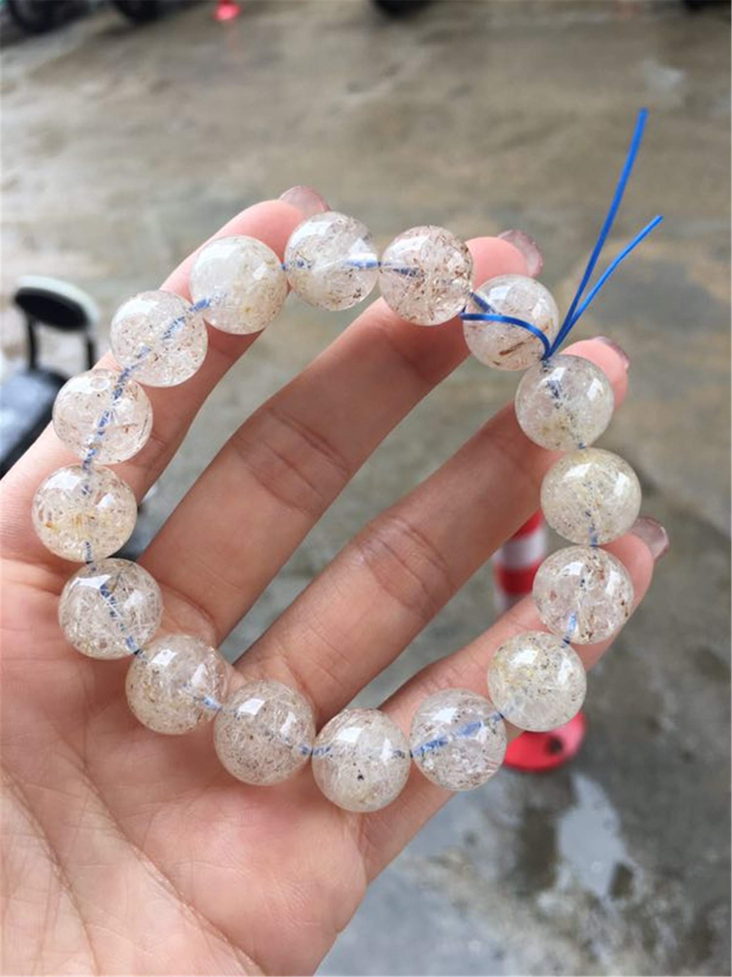 Amazon.co.jp: 13mm 天然フェナカイト ホワイト ルチルクォーツ スノー