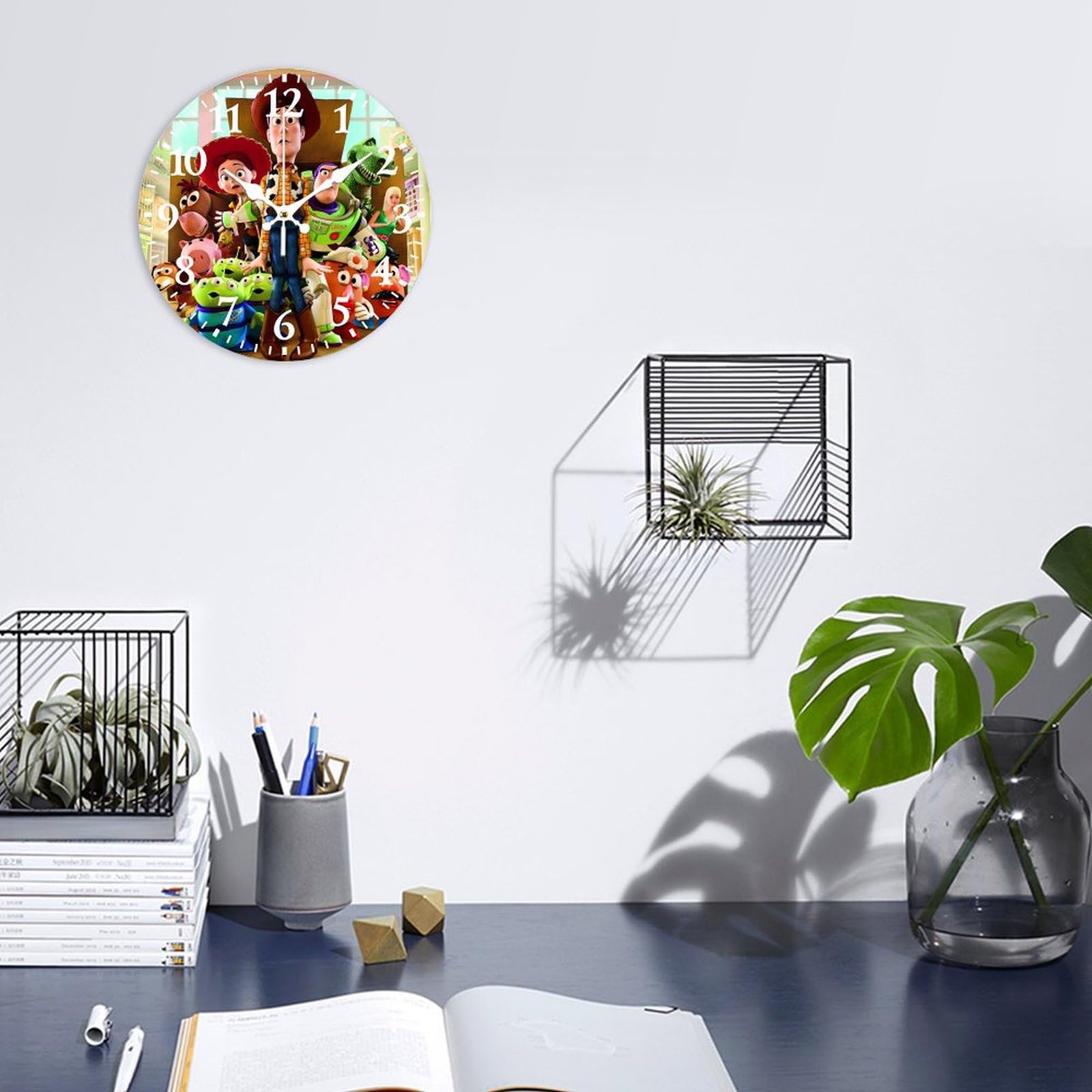 Amazon.co.jp: トイ ストーリー 掛け時計 PVC壁掛け時計 静音 連続秒針