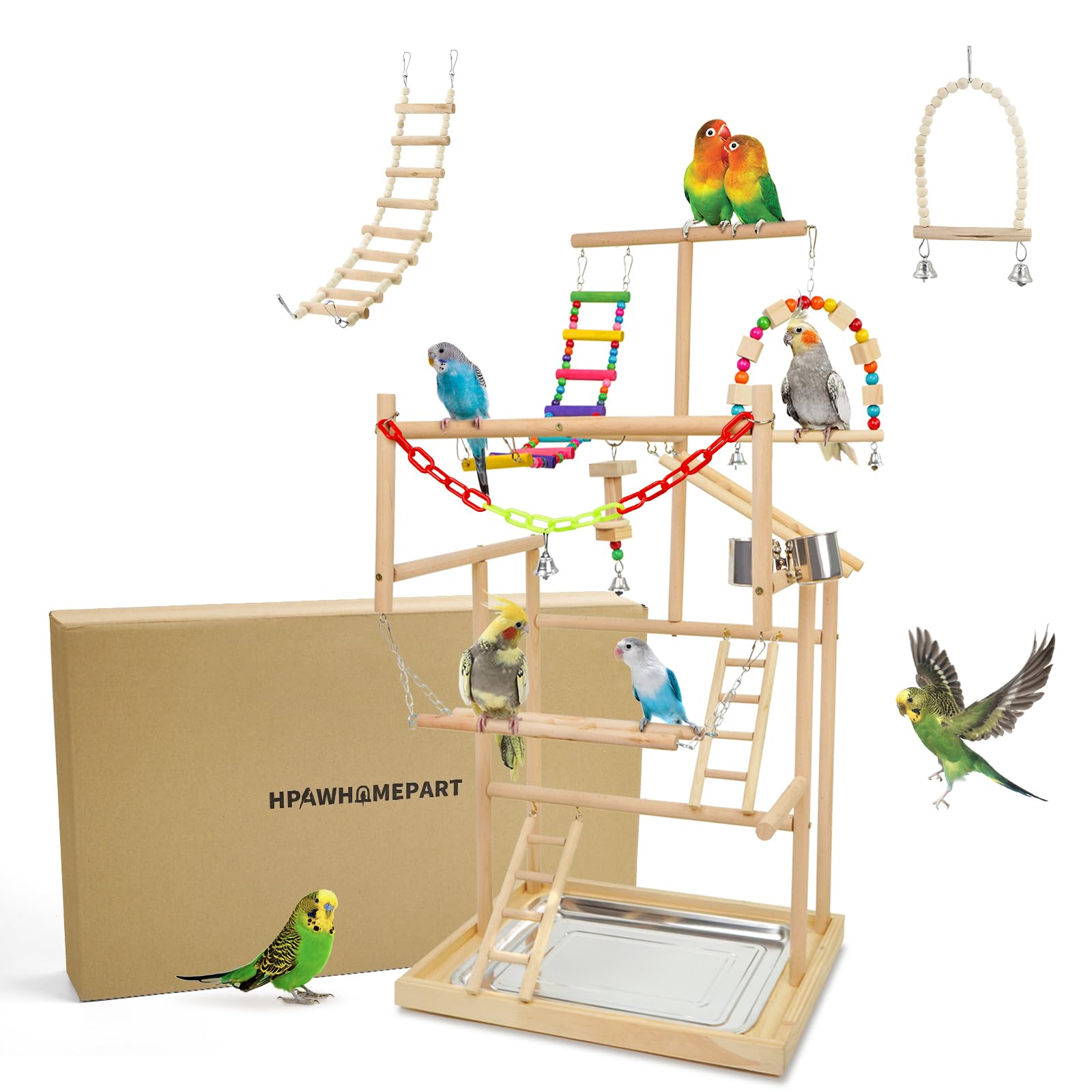 Amazon | バードアスレチック 鳥 遊び場 四層 バード アスレチック