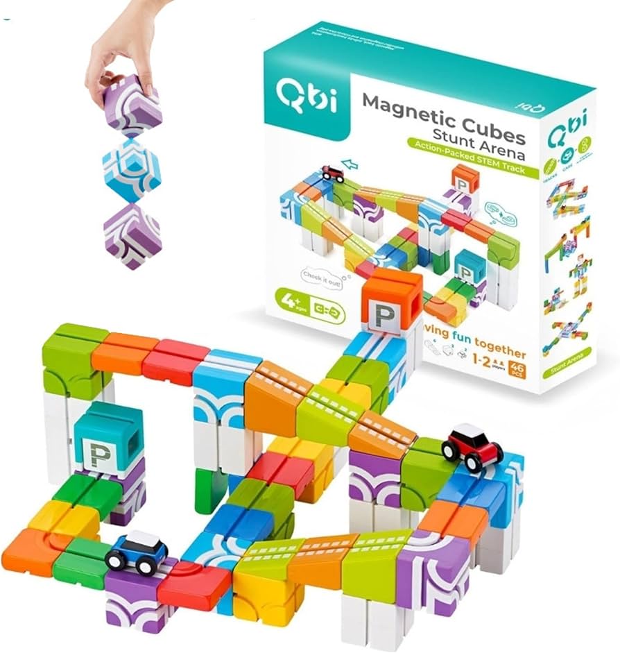 Amazon.co.jp: Qbi Stunt Arena 4歳以上向けセット ブロック44個