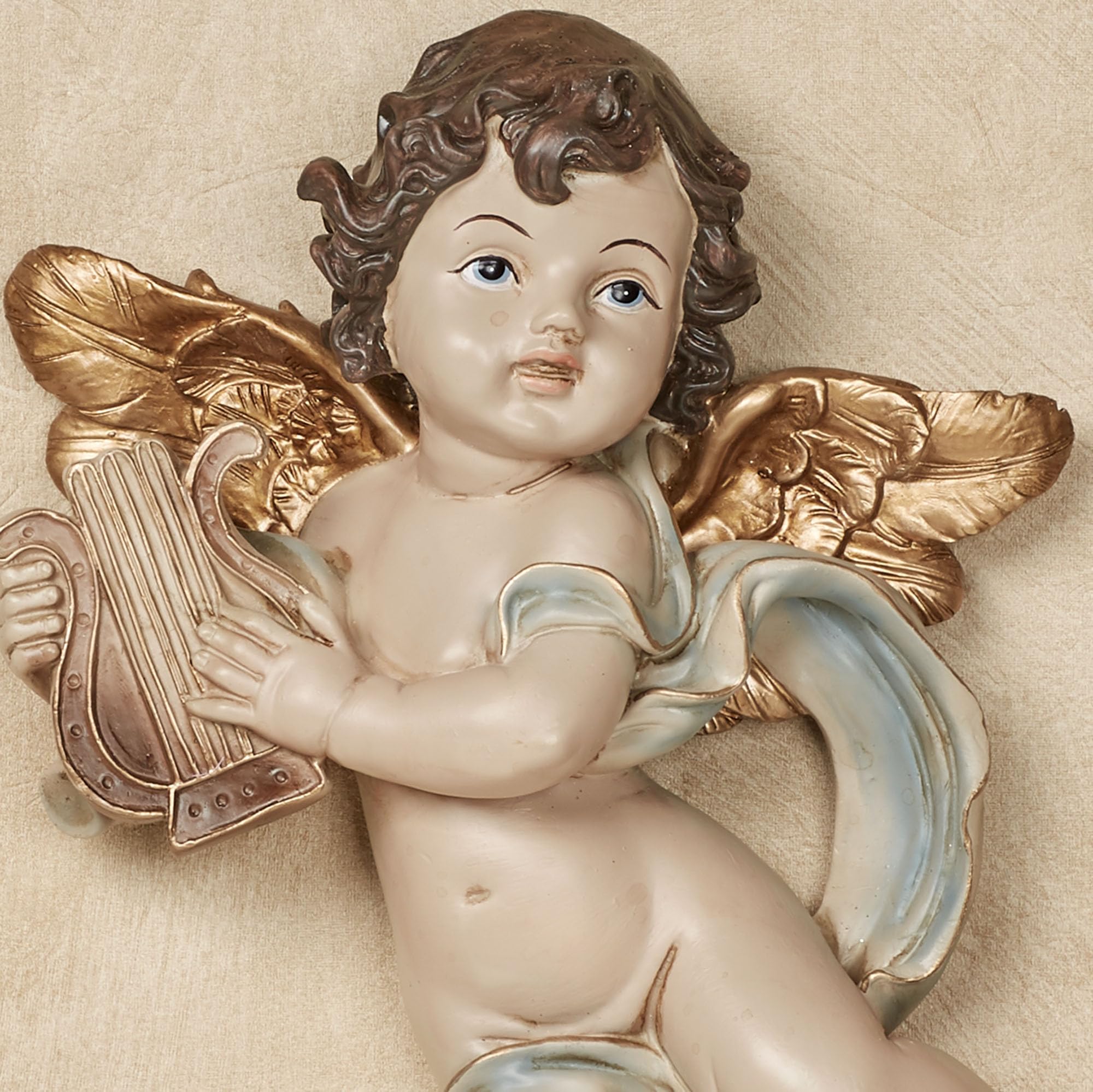 Touch of Class Dulcet Sounds Cherub Wall Plaques with Instruments