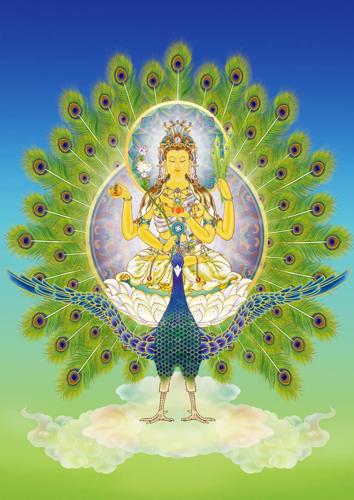 Amazon｜孔雀明王仏高精細画像印刷仏画ギフト家族や友人の祝福写真用紙