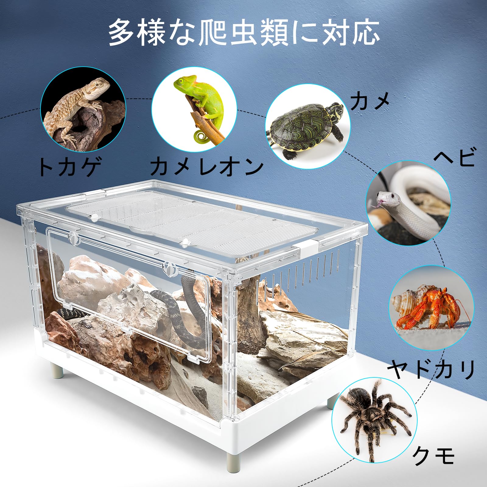 Amazon | Ruexue 大型 透明 ペットケージ 折り畳み式 組立簡単 前開き