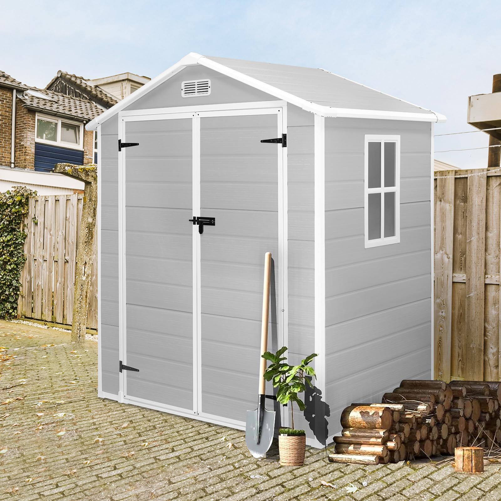 Amazon.com : Seizeen 6x4.4ft Resin Shed with Floor, Waterproof