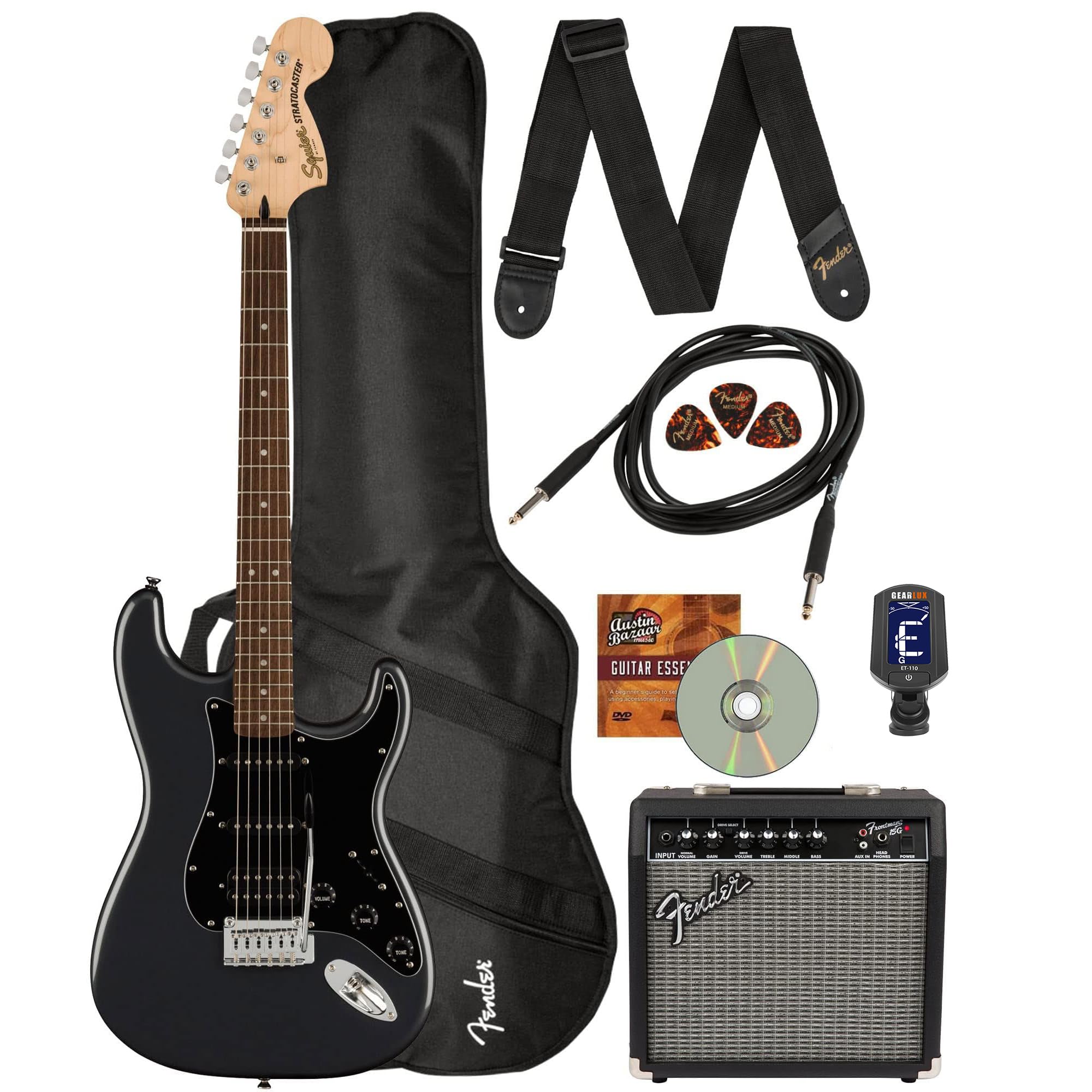 Amazon.com: Fender Squier Affinity Stratocaster HSS - Charcoal