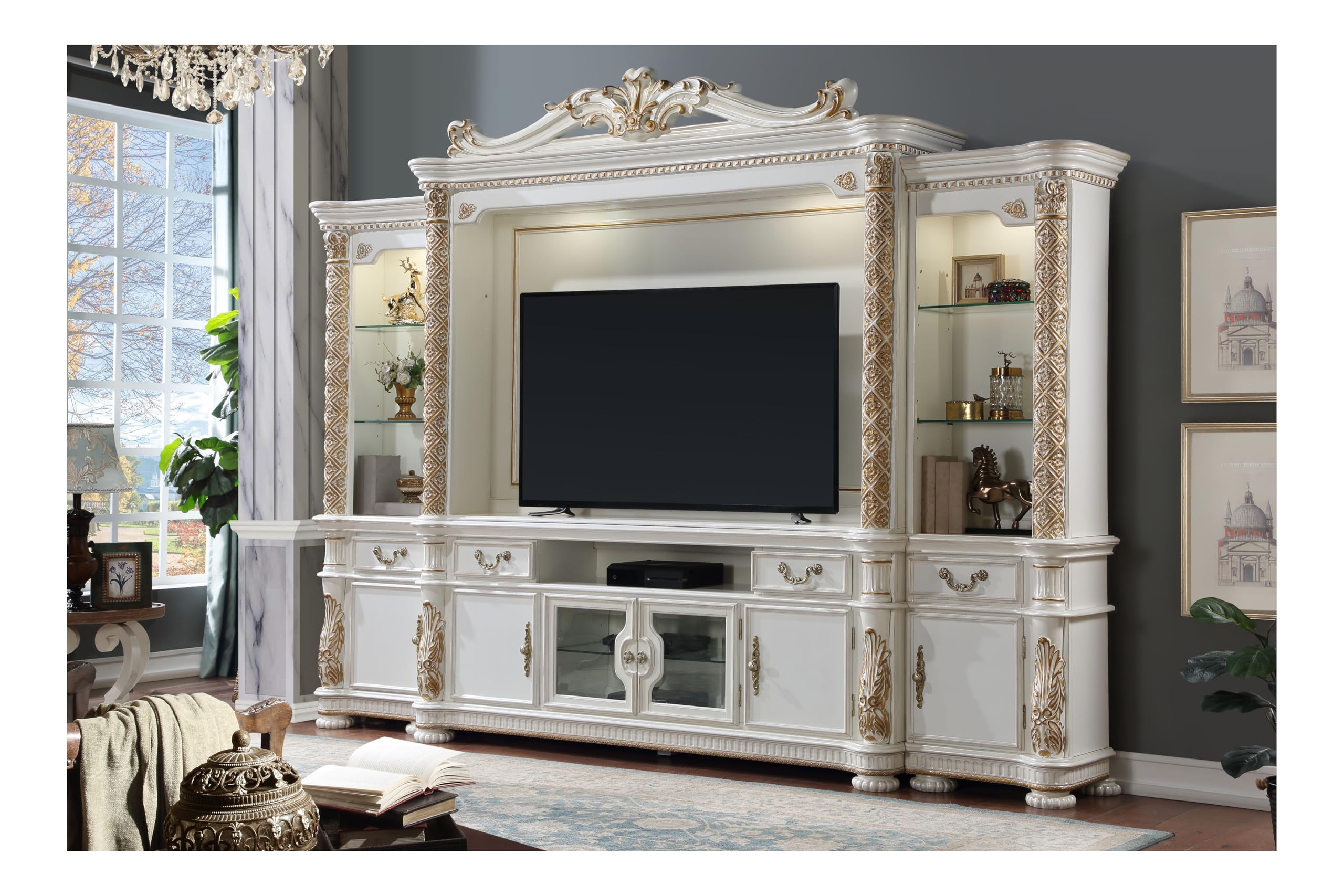 Amazon.com: Acme Vendome Transitional Wood TV Stand for TVs up to